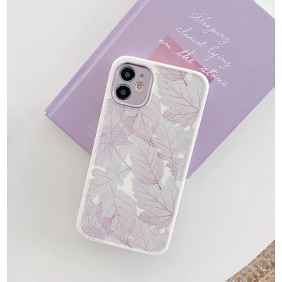 Husa Premium iPhone 12 / iPhone 12 Pro cu Protectie Camera, Pastel Leaves
